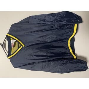 Rawlings Men's Navy Blue and Yellow Water Resistant Pullover Jacket XL